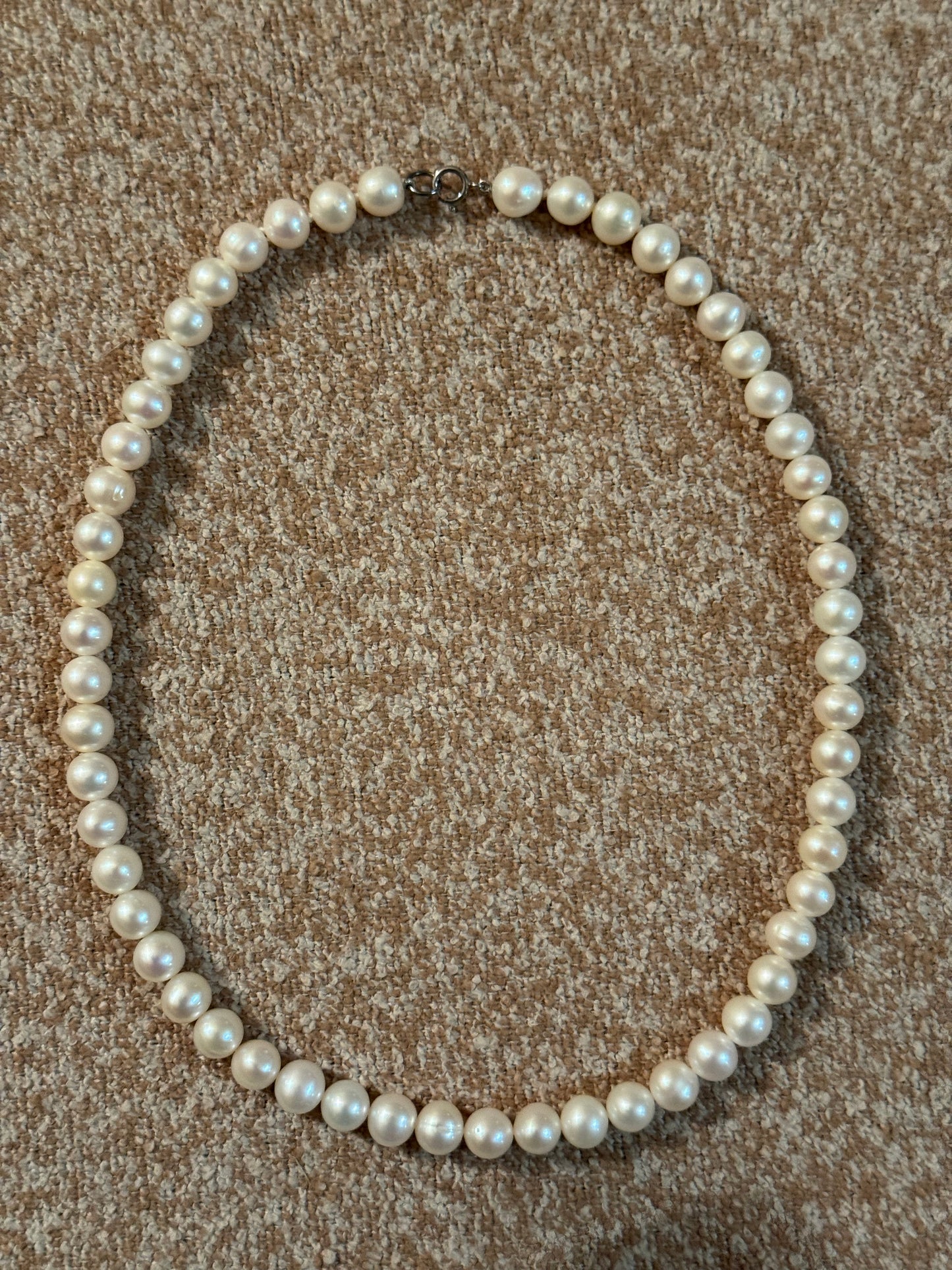 Exquisite Vintage Strand of Freshwater Cultured Pearls featuring a Sterling Silver (marked 925) Clasp