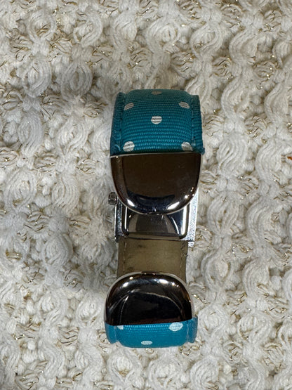 Cannes Turquoise Polka-Dot Cuff Watch – Playful Silver-Tone Fashion Timepiece