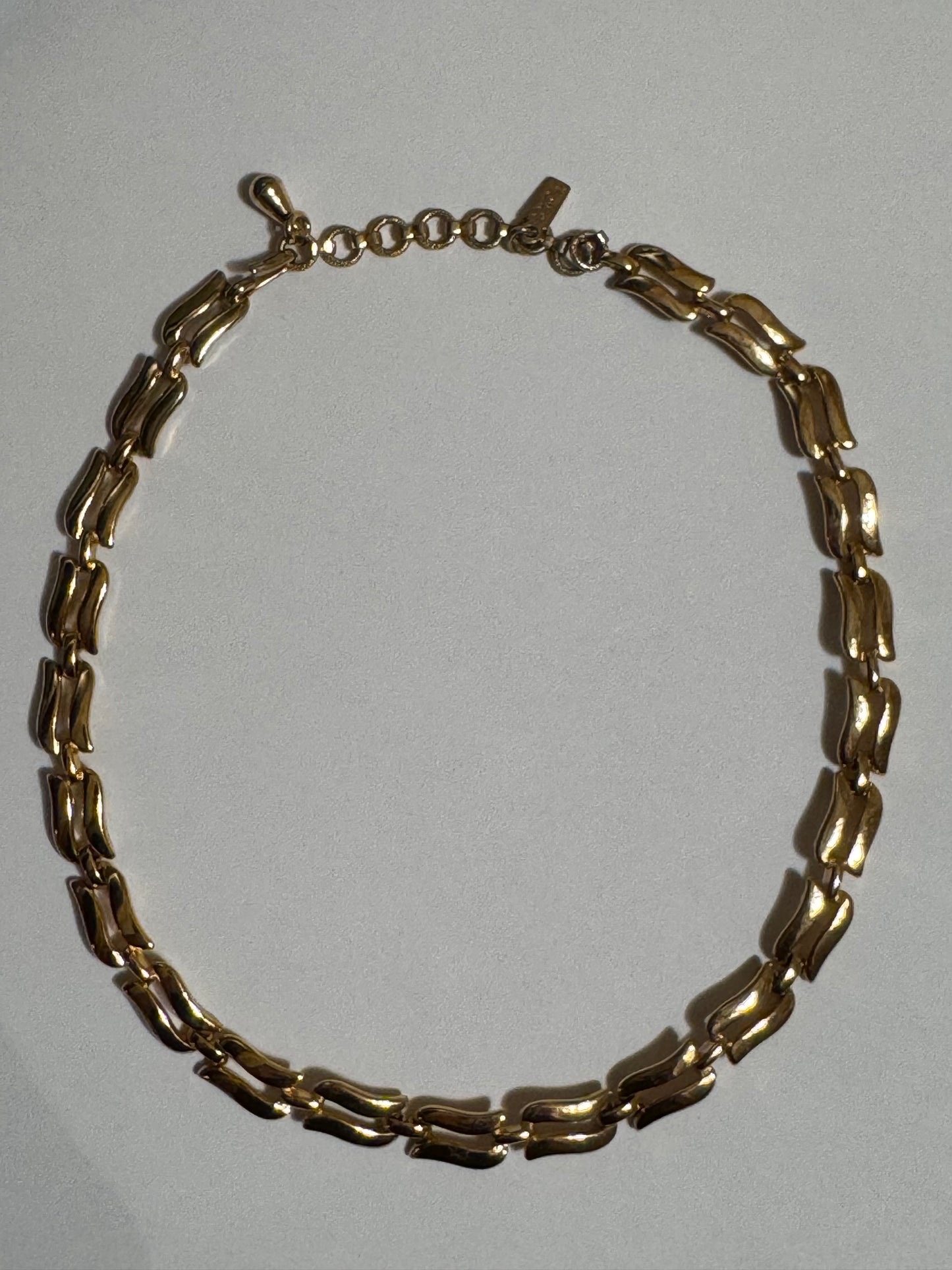 Vintage Signed Monet Gold-Tone Link Choker Necklace - 16"