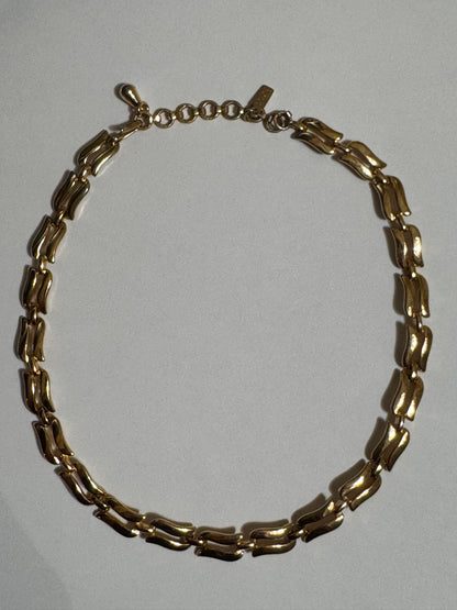 Vintage Signed Monet Gold-Tone Link Choker Necklace - 16"