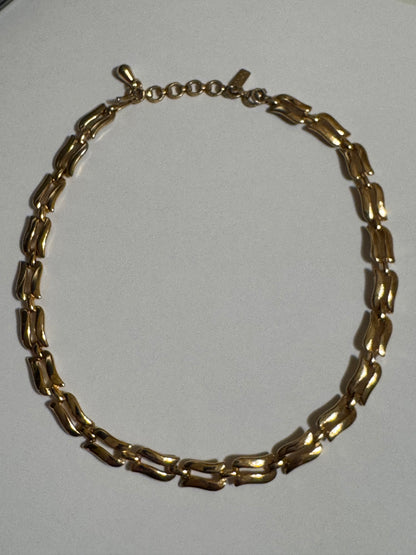 Vintage Signed Monet Gold-Tone Link Choker Necklace - 16"