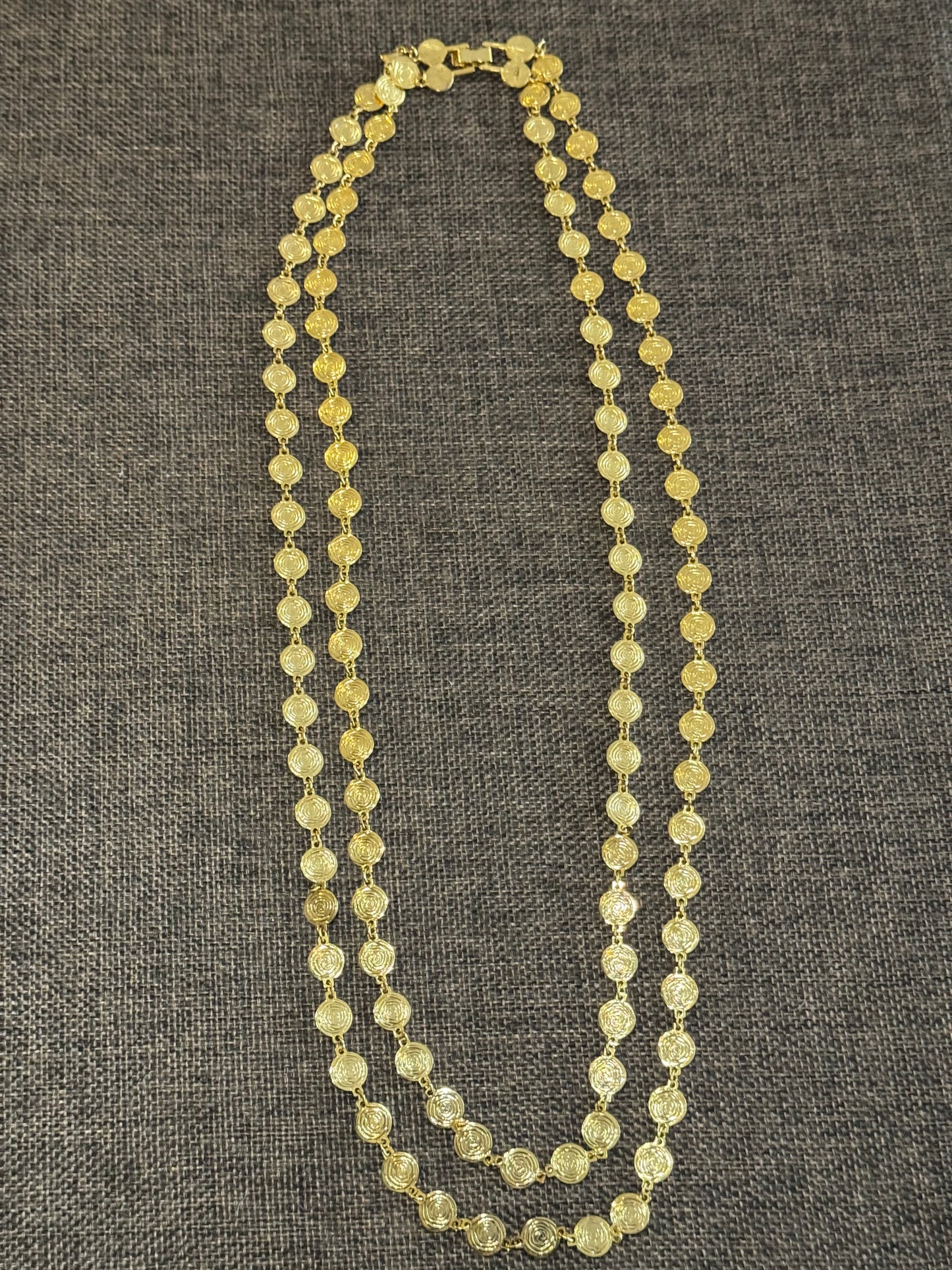 Vintage Liz Claiborne Two-Strand Mini Medallion Necklace