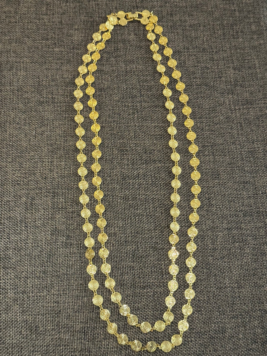Vintage Liz Claiborne Two-Strand Mini Medallion Necklace
