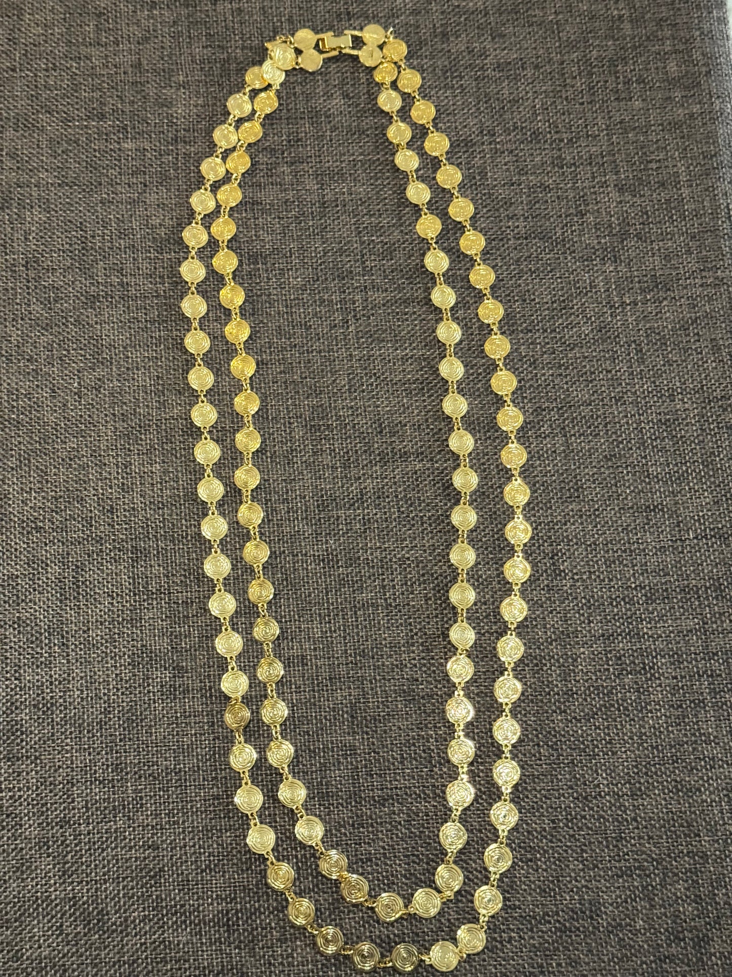 Vintage Liz Claiborne Two-Strand Mini Medallion Necklace