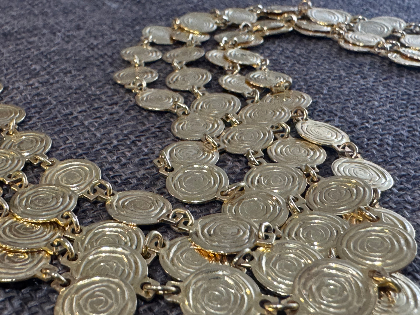 Vintage Liz Claiborne Two-Strand Mini Medallion Necklace