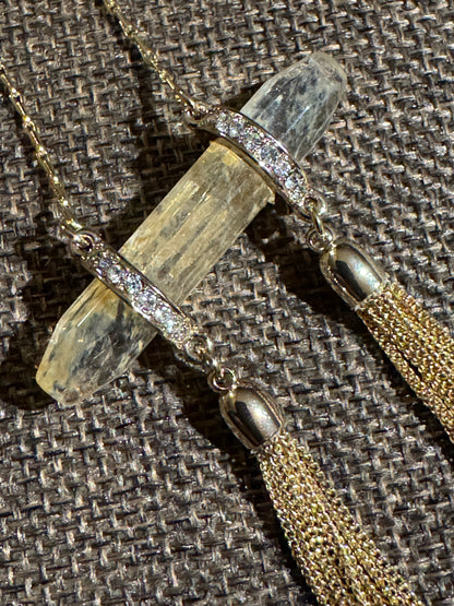 ✨ White House Black Market Crystal Tassel Lariat Necklace ✨