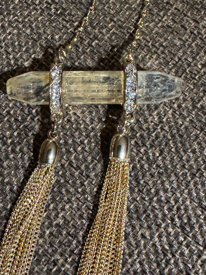 ✨ White House Black Market Crystal Tassel Lariat Necklace ✨