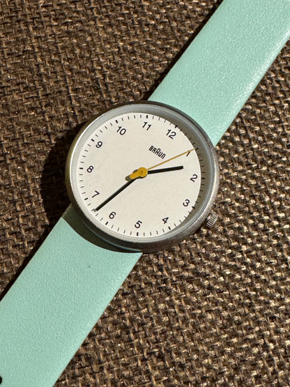 ⌚ Braun Classic Analog Watch with Genuine Leather Mint Strap - Never worn