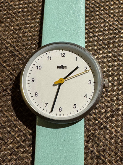 ⌚ Braun Classic Analog Watch with Genuine Leather Mint Strap - Never worn