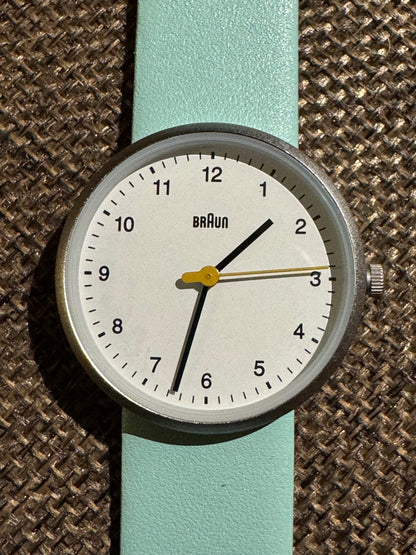 ⌚ Braun Classic Analog Watch with Genuine Leather Mint Strap - Never worn