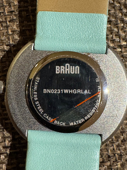⌚ Braun Classic Analog Watch with Genuine Leather Mint Strap - Never worn