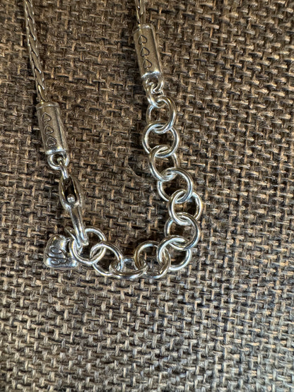Signed Brighton Floating Heart Badge Clip Necklace