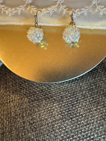 Aurora Borealis Crystal Beaded Dangle Earrings | Vintage-Inspired
