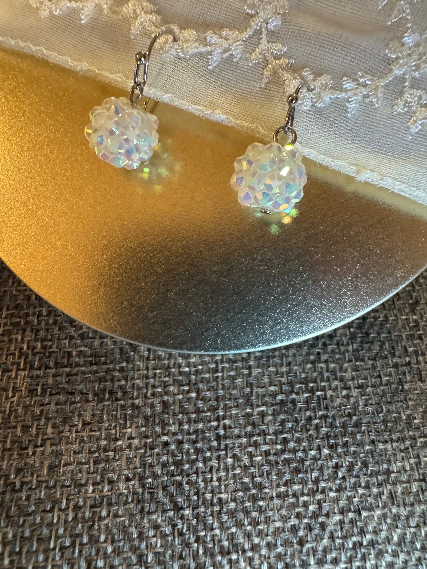 Aurora Borealis Crystal Beaded Dangle Earrings | Vintage-Inspired