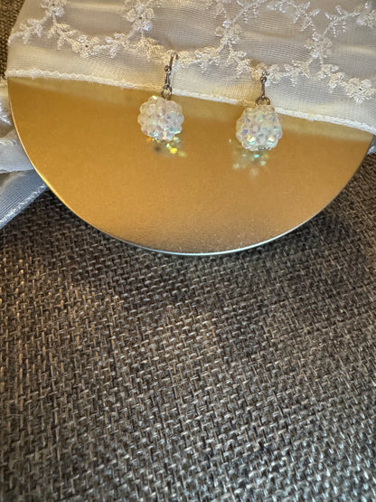 Aurora Borealis Crystal Beaded Dangle Earrings | Vintage-Inspired