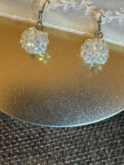 Aurora Borealis Crystal Beaded Dangle Earrings | Vintage-Inspired