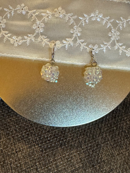 Aurora Borealis Crystal Beaded Dangle Earrings | Vintage-Inspired