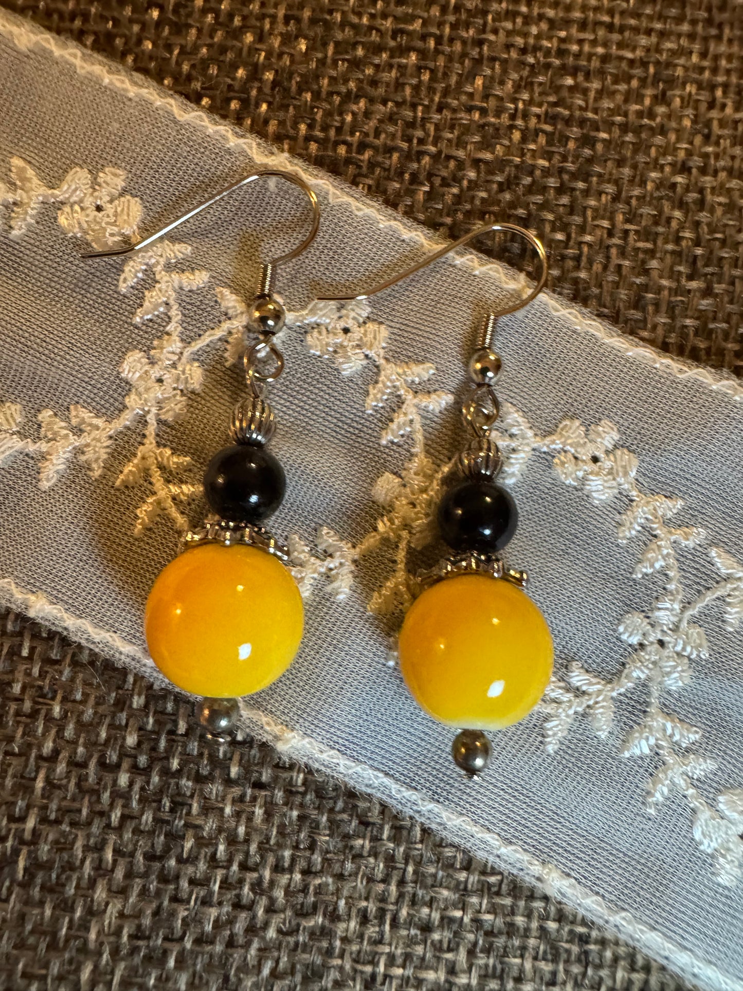 Midnight Sun Beaded Dangle Earrings