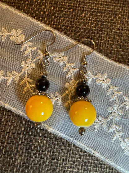 Midnight Sun Beaded Dangle Earrings