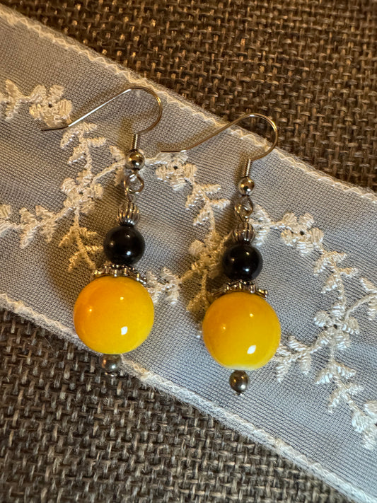 Midnight Sun Beaded Dangle Earrings
