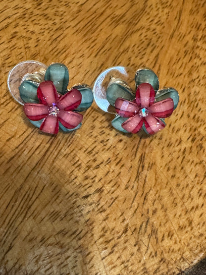 Robert Rose earrings feature a layered flower design
