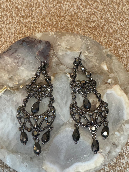 Vintage Signed Monet Chandelier Earrings