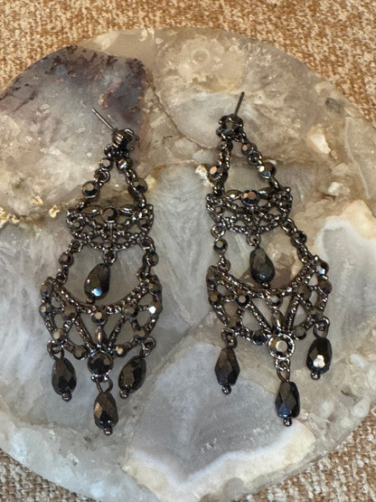 Vintage Signed Monet Chandelier Earrings