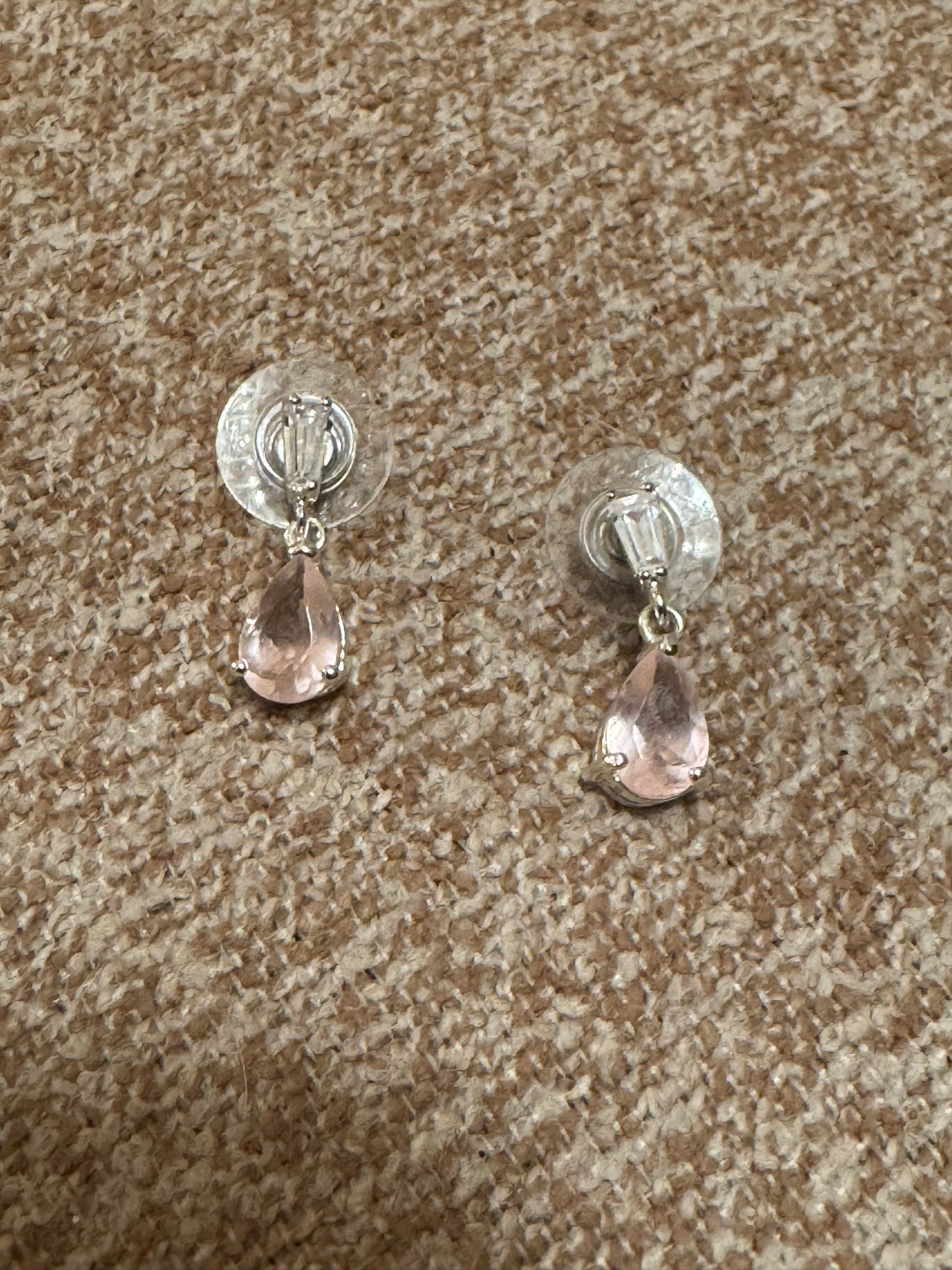 Vintage Signed Roman Pink Crystal Earrings