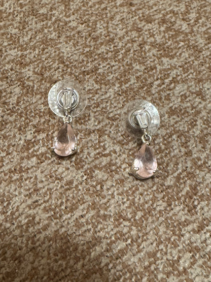 Vintage Signed Roman Pink Crystal Earrings