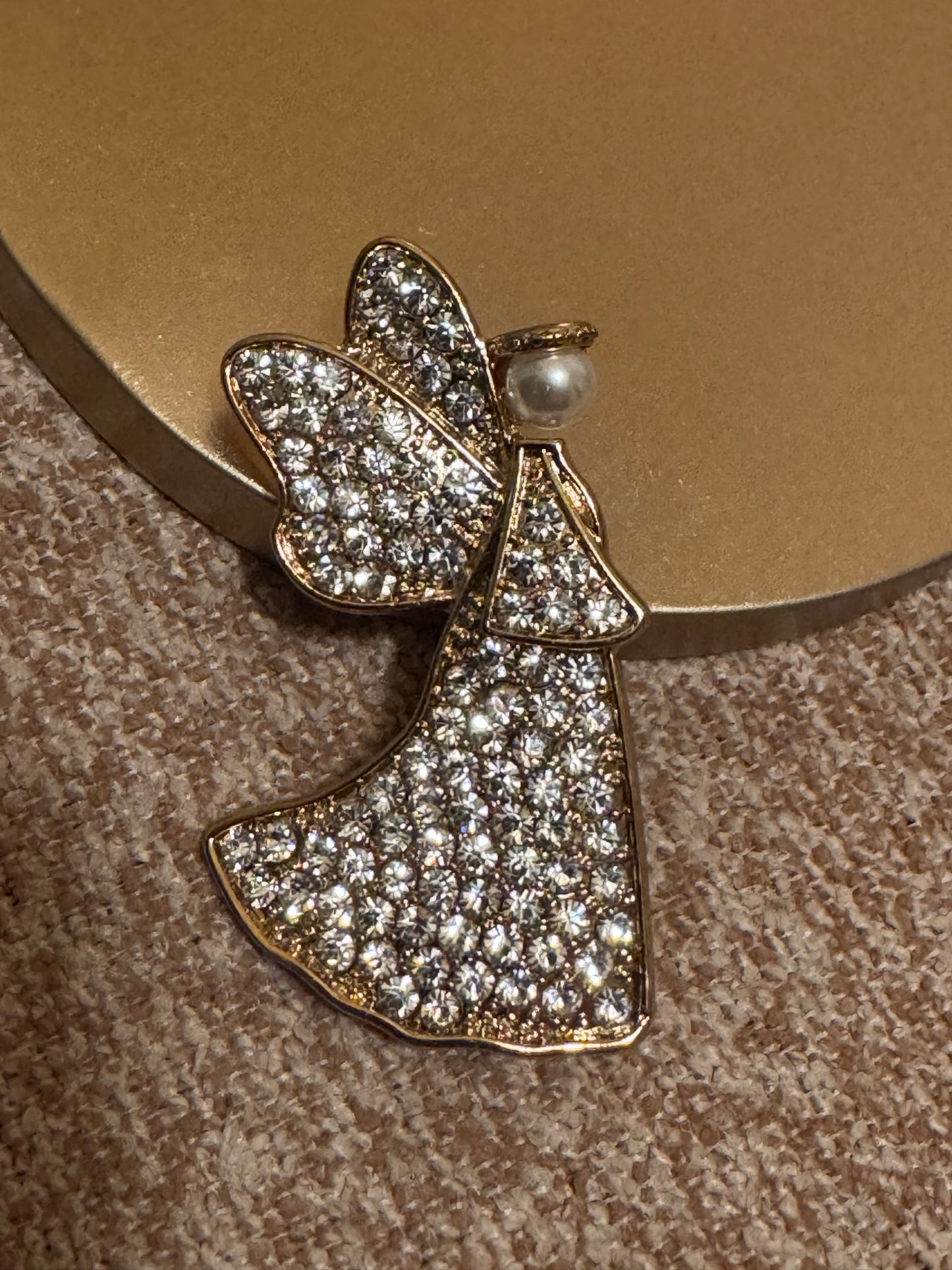 Crystal Angel Brooch