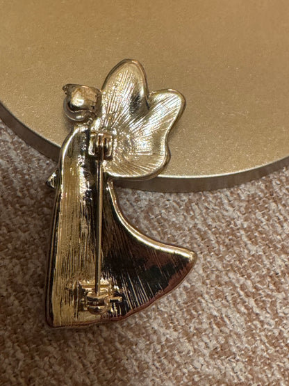 Crystal Angel Brooch