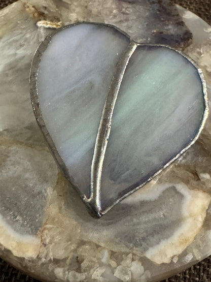 Mother-of-Pearl Heart Pendant in Silver-Tone Setting