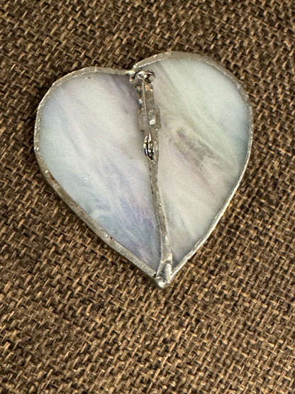 Mother-of-Pearl Heart Pendant in Silver-Tone Setting