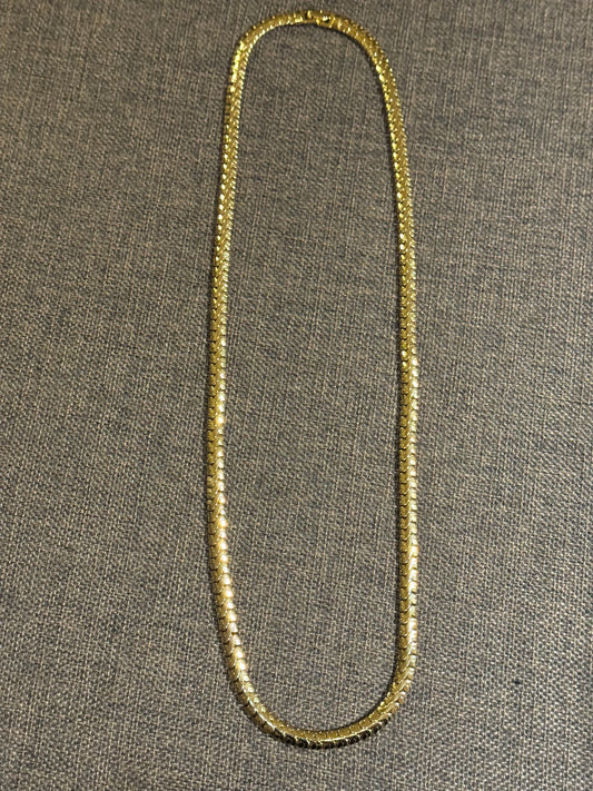 Vintage Signed Monet Gold-Tone Lay-Flat Chain Necklace – 28”