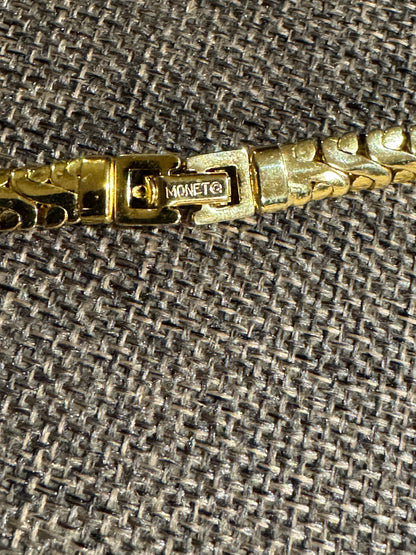 Vintage Signed Monet Gold-Tone Lay-Flat Chain Necklace – 28”