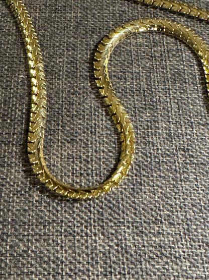 Vintage Signed Monet Gold-Tone Lay-Flat Chain Necklace – 28”
