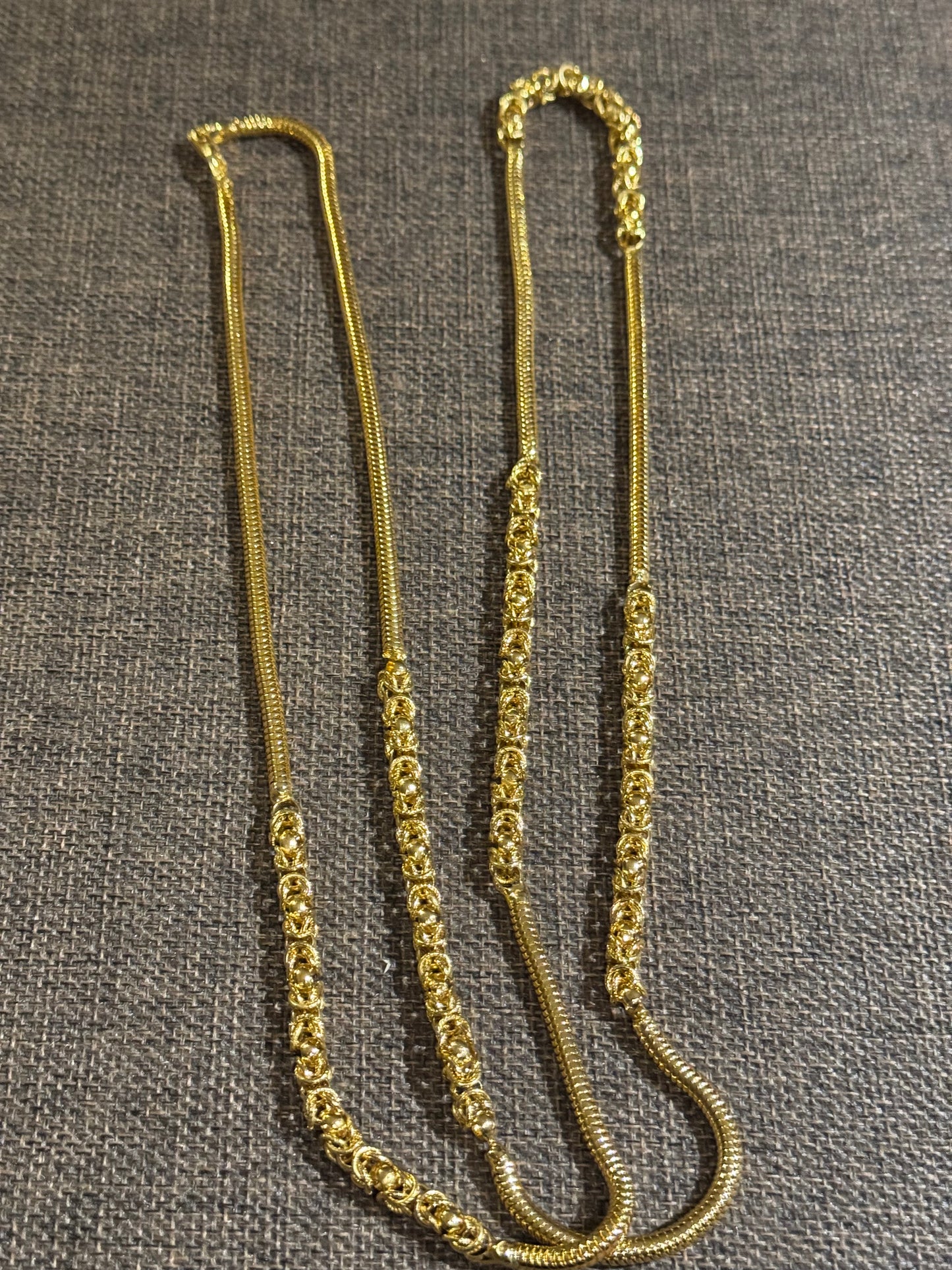 Vintage Gold-Tone Byzantine-Style Chain Necklace 42"