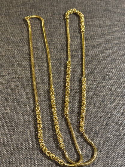 Vintage Gold-Tone Byzantine-Style Chain Necklace 42"