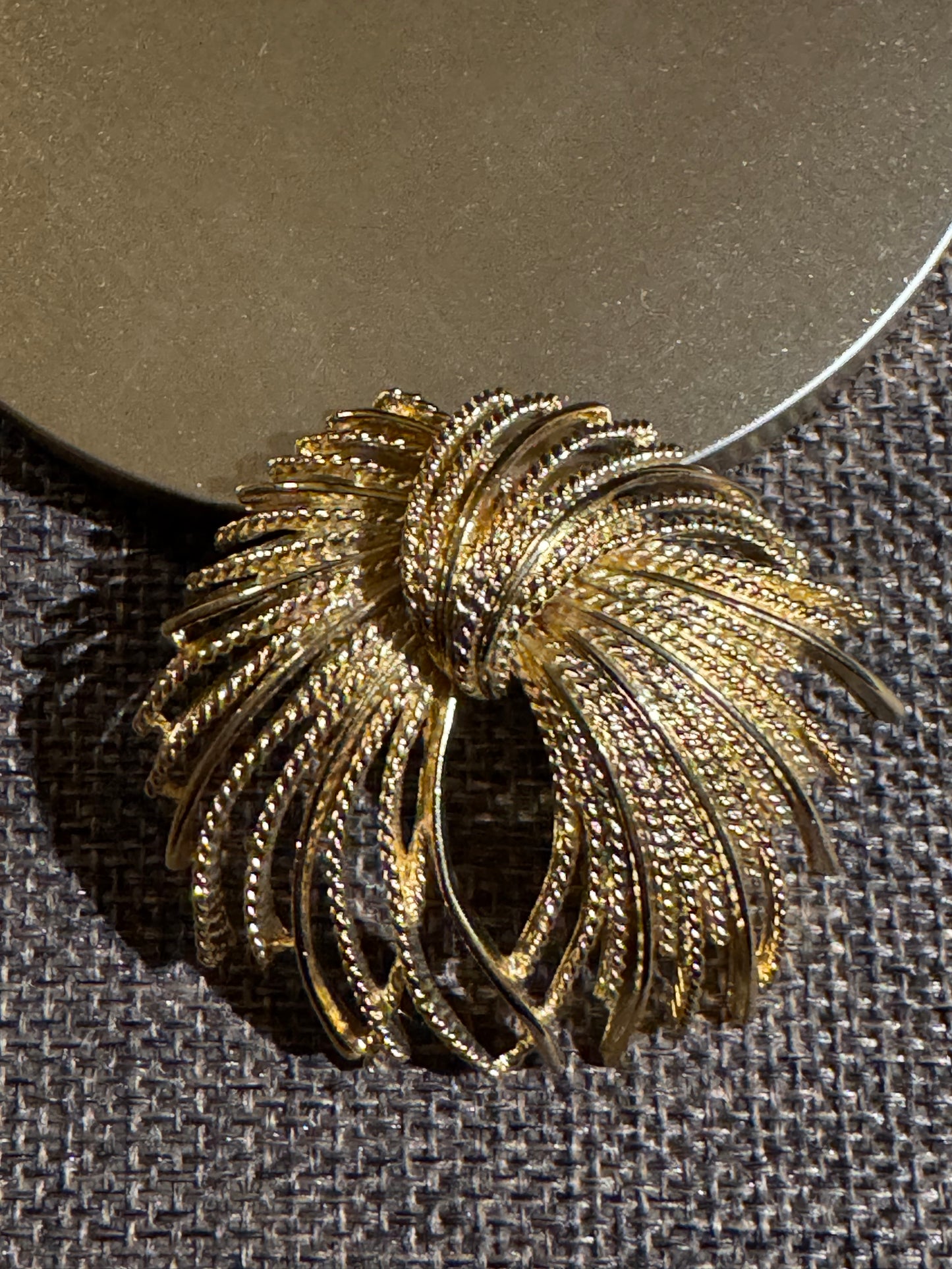 Vintage Monet “Mirador” Fireworks Brooch | 1967 Modernist Gold-Tone Pin