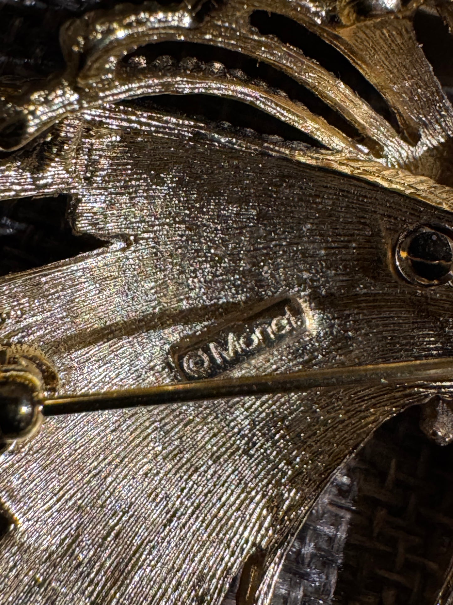 Vintage Monet “Mirador” Fireworks Brooch | 1967 Modernist Gold-Tone Pin