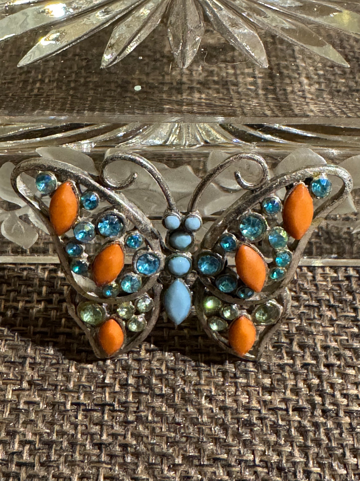 Erica Lyons Butterfly Brooch | Crystal and Cabochon Design