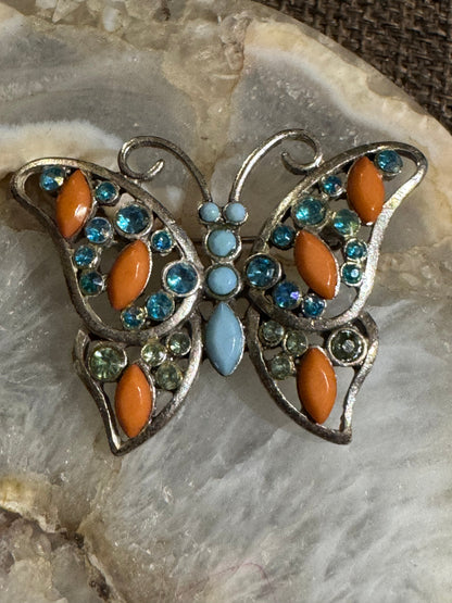 Erica Lyons Butterfly Brooch | Crystal and Cabochon Design