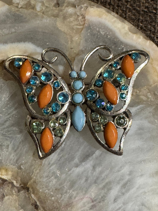 Erica Lyons Butterfly Brooch | Crystal and Cabochon Design