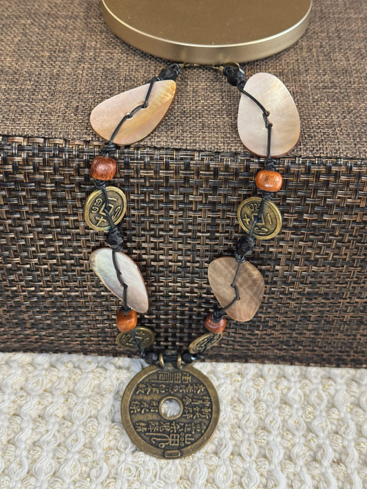 Chico’s Asian-Inspired “Mountain Ghost” Pendant Necklace | Natural Materials