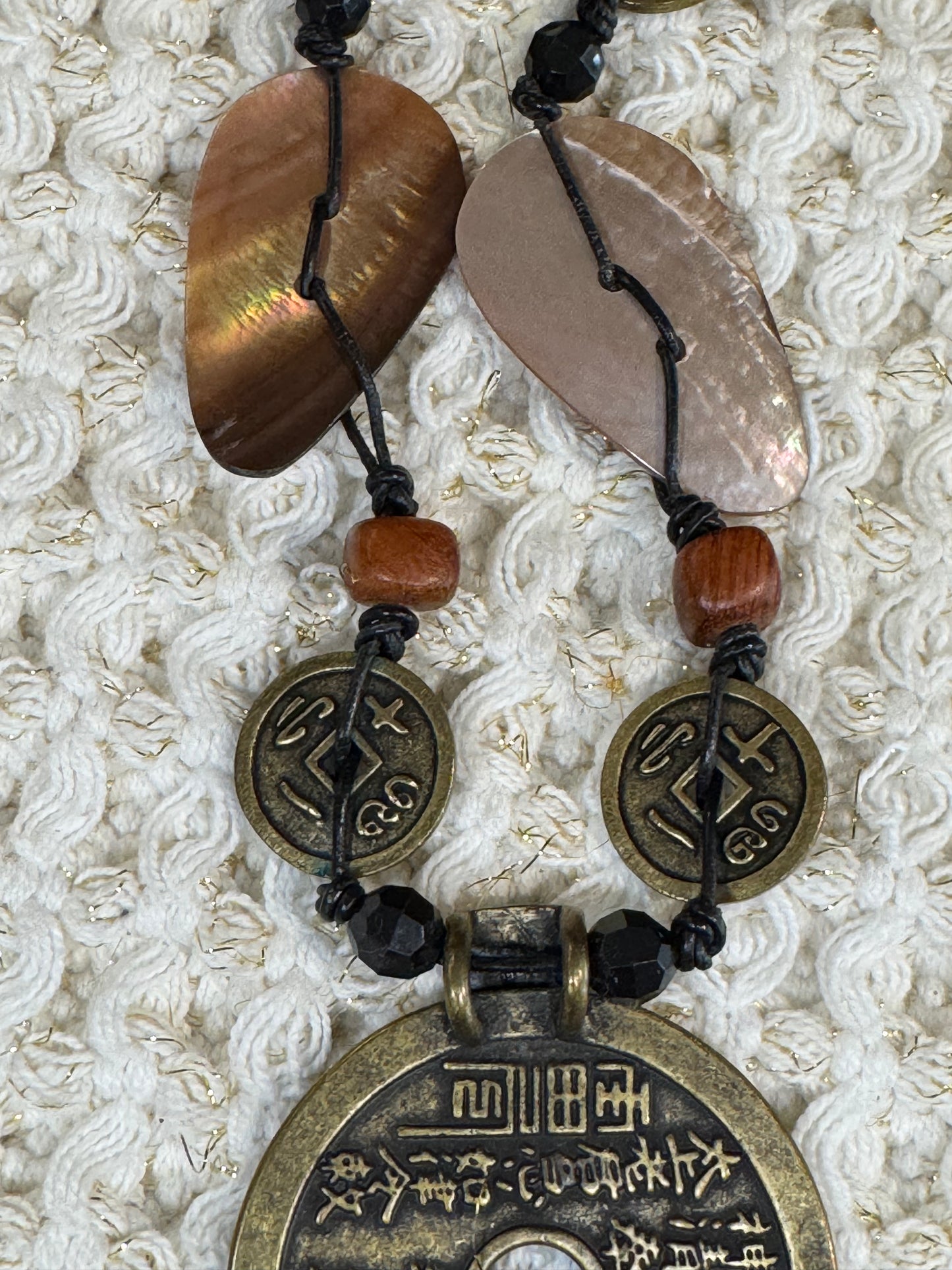 Chico’s Asian-Inspired “Mountain Ghost” Pendant Necklace | Natural Materials