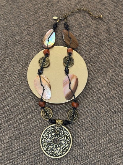 Chico’s Asian-Inspired “Mountain Ghost” Pendant Necklace | Natural Materials