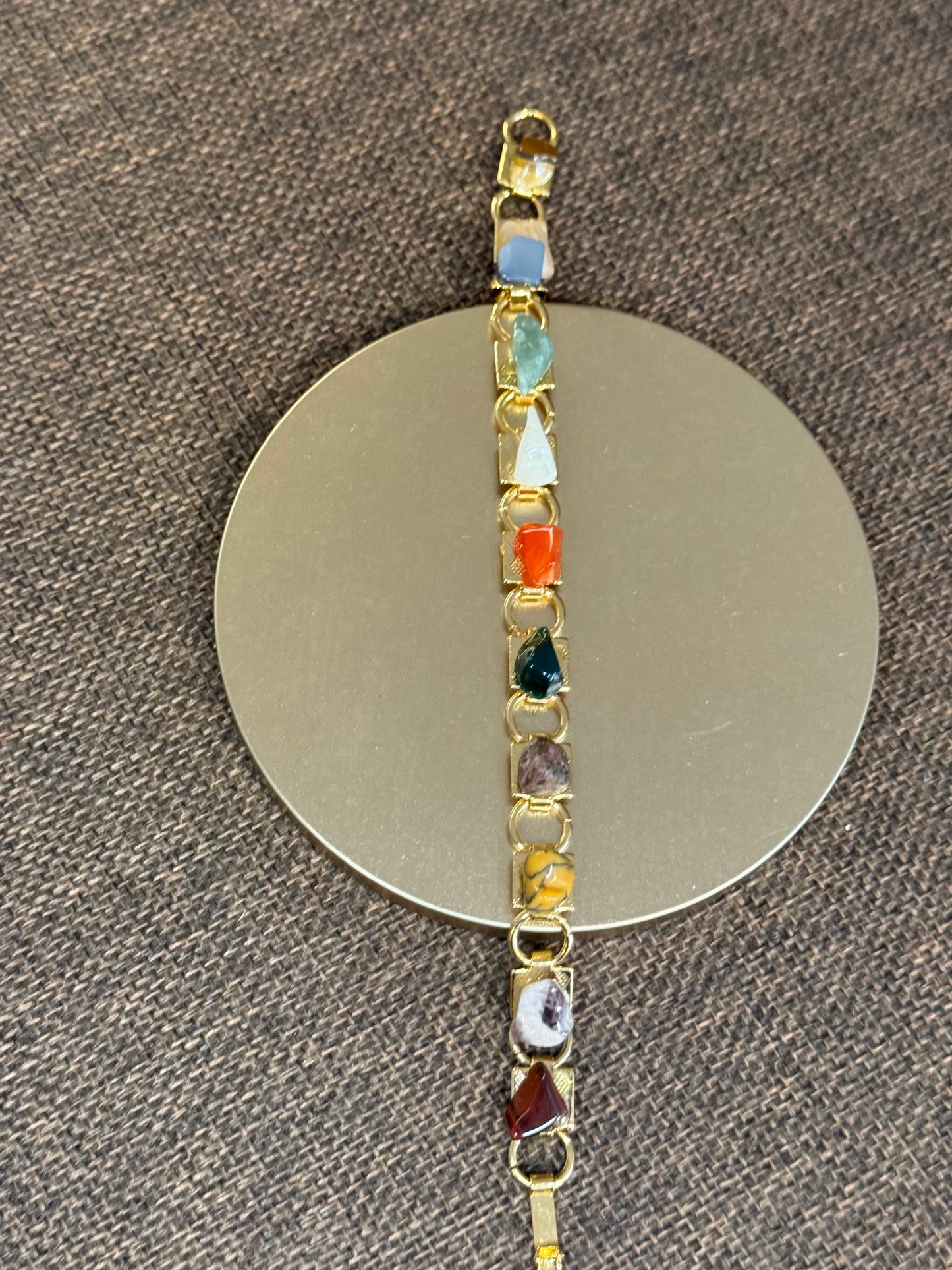 Vintage Multi-Gemstone Link Bracelet | 1950s–1970s