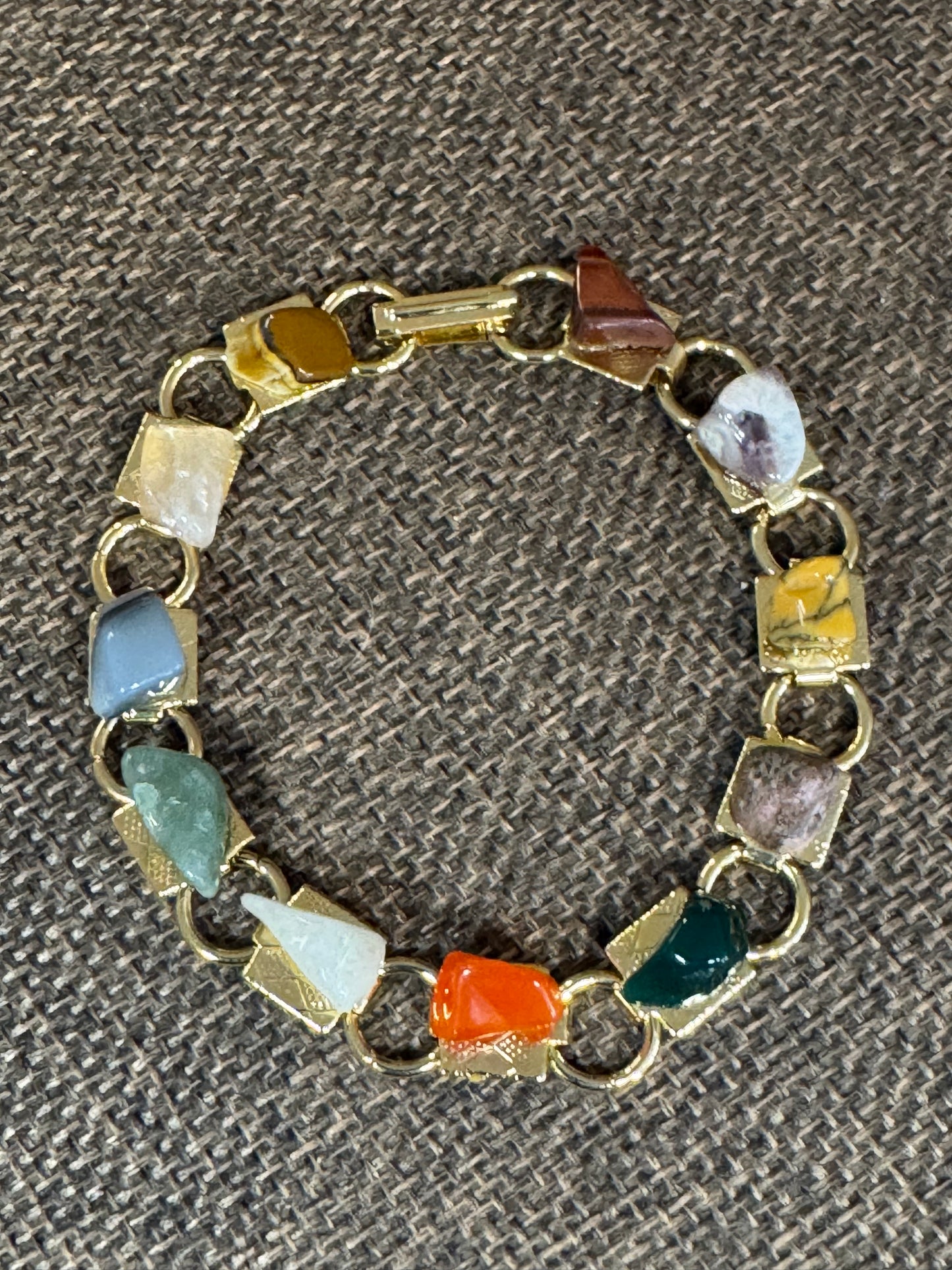 Vintage Multi-Gemstone Link Bracelet | 1950s–1970s