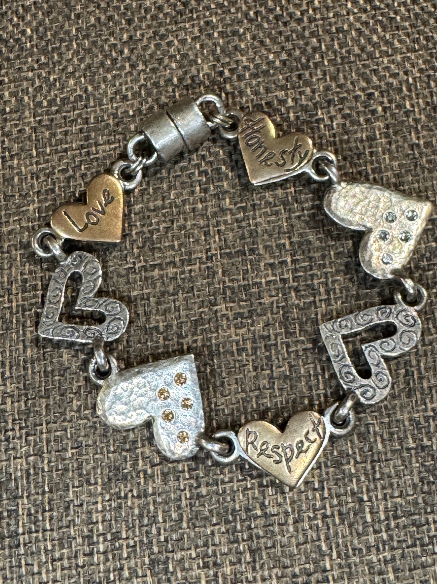 Multi-Heart Charm Bracelet | Silver-Tone with Engraved Charms