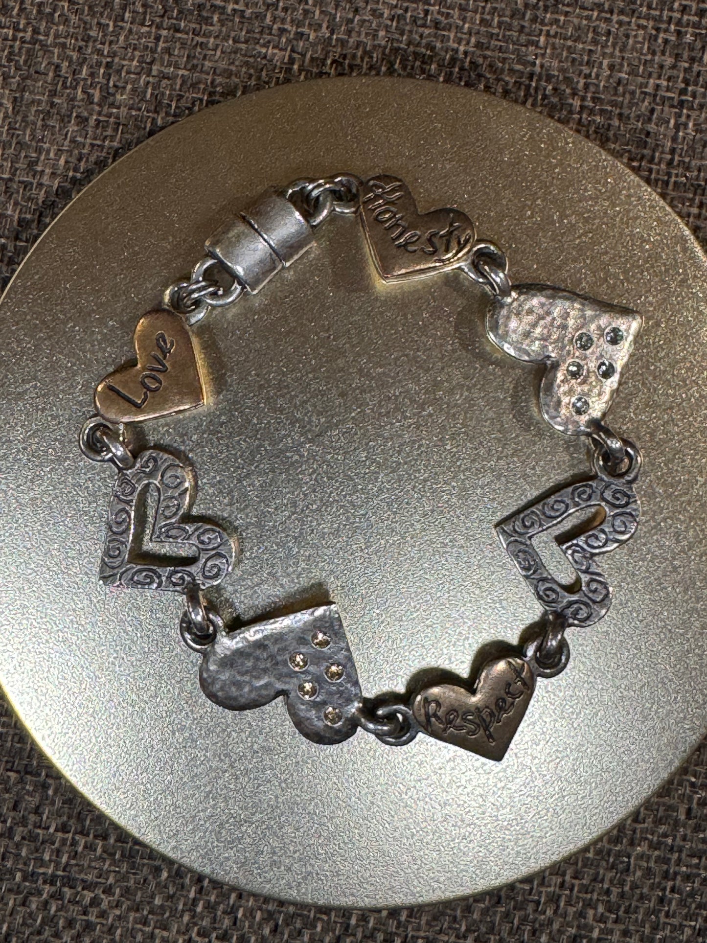 Multi-Heart Charm Bracelet | Silver-Tone with Engraved Charms